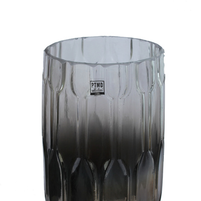 Glas Windlicht Vase silber gro