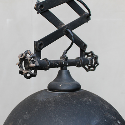 Vintage Scherenarm Hngelampe Schwarz