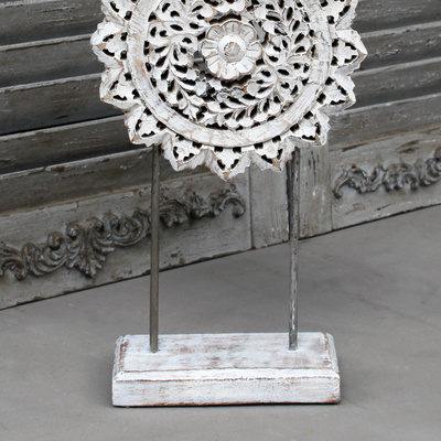 Deko-Objekt Holz Skulptur Ornament Shabby Wei