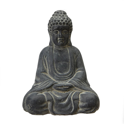 Dekofigur Buddha Schwarz sitzend H 30 cm