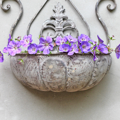 Vintage Garten Metall Blumen Wandkorb Shabby