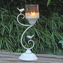 Groer Vintage Kerzenstnder Windlicht Shabby Wei Vogel
