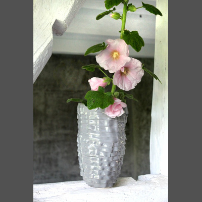 Vintage Blumenvase bertopf Keramik grau