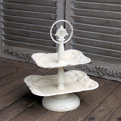 Vintage Etagere Metall Creme Wei Shabby chic
