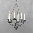 Vintage Hängeleuchter für 6 Kerzen Metall Rost Grau...